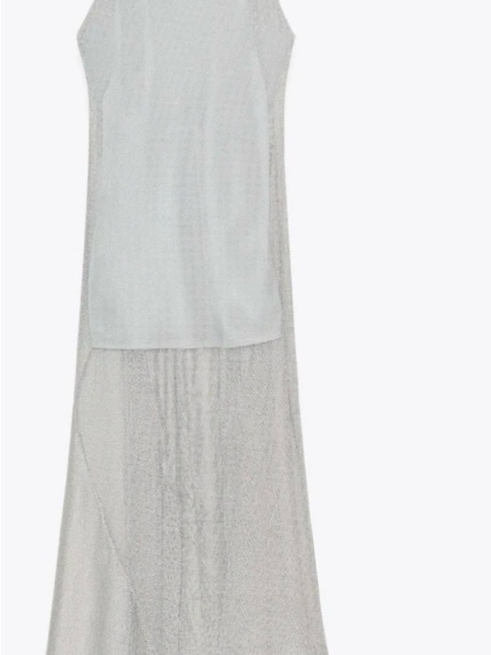 Zara Light Gray Sleeveless Layered Maxi Dress